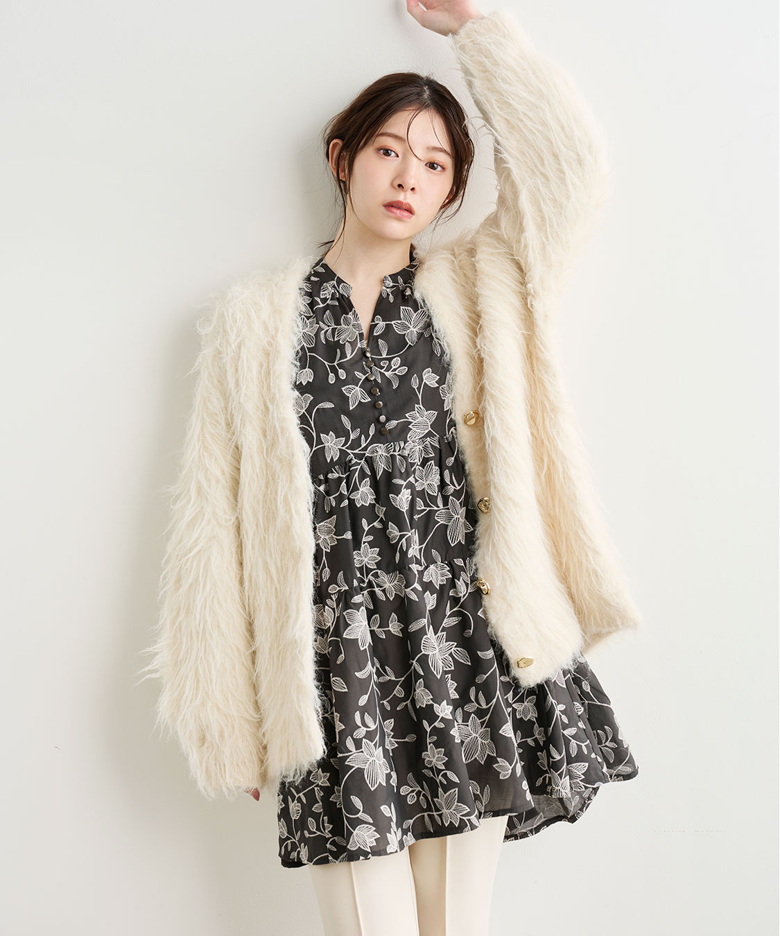 さえらロングカーディガン美品 岡崎紗絵さんコラボ】ロングシャギーカーディガン｜PETAL ONLINE