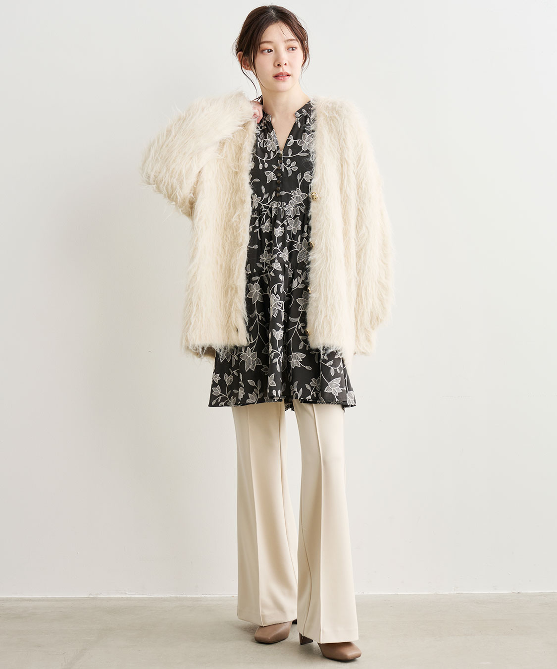 DEPAREILLE デパリエ ヤク シャギー ロング カーディガン DEPAREILLE デパリエ ヤク シャギー ロング カーディガン