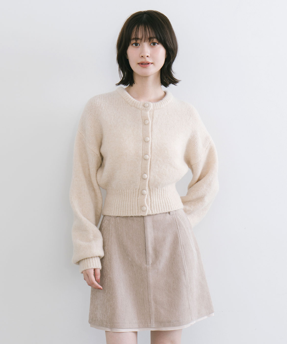 美品　45R アルパカウール グラデーション ショートガウン カーディガン 1 クルーネックショートカーディガン｜PETAL ONLINE（ペタル