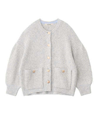 ミックスヤーンオーバーサイズニットカーディガン｜PETAL ONLINE