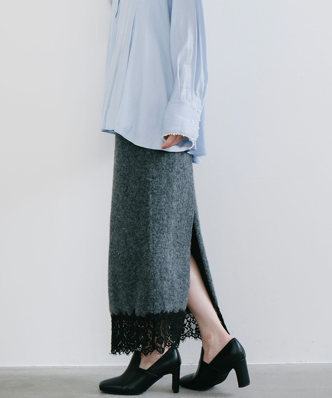 レース刺繍ニットタイトスカート｜PETAL ONLINE（ペタルオンライン）