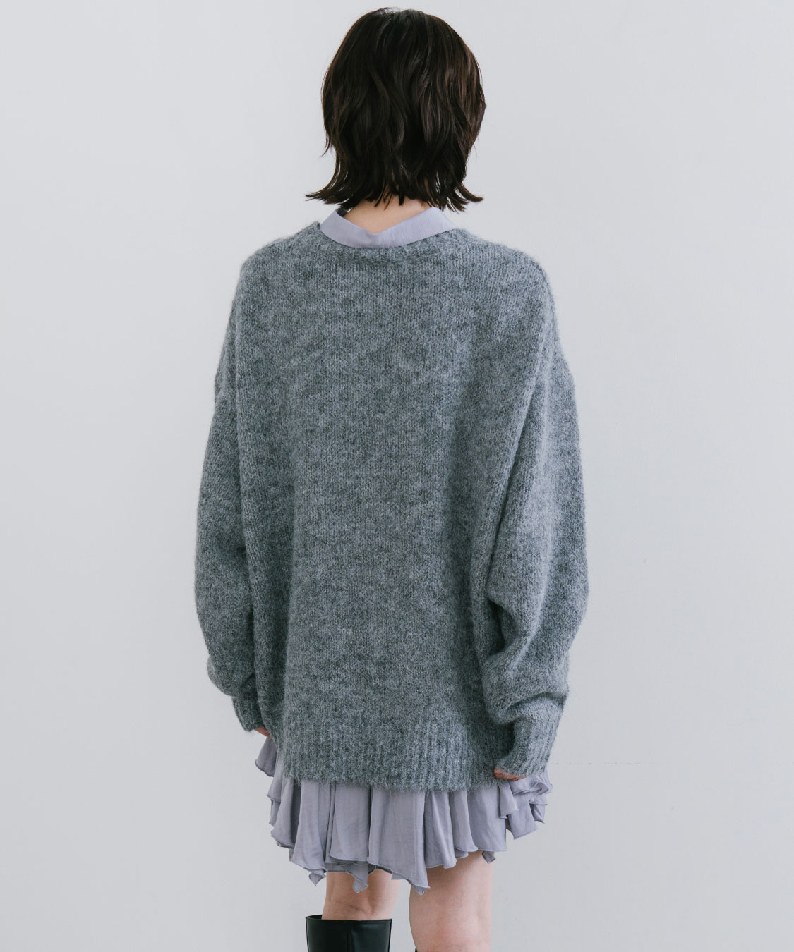 ケーブルニット×ペプラムシャツミニワンピース｜PETAL ONLINE（ペタル