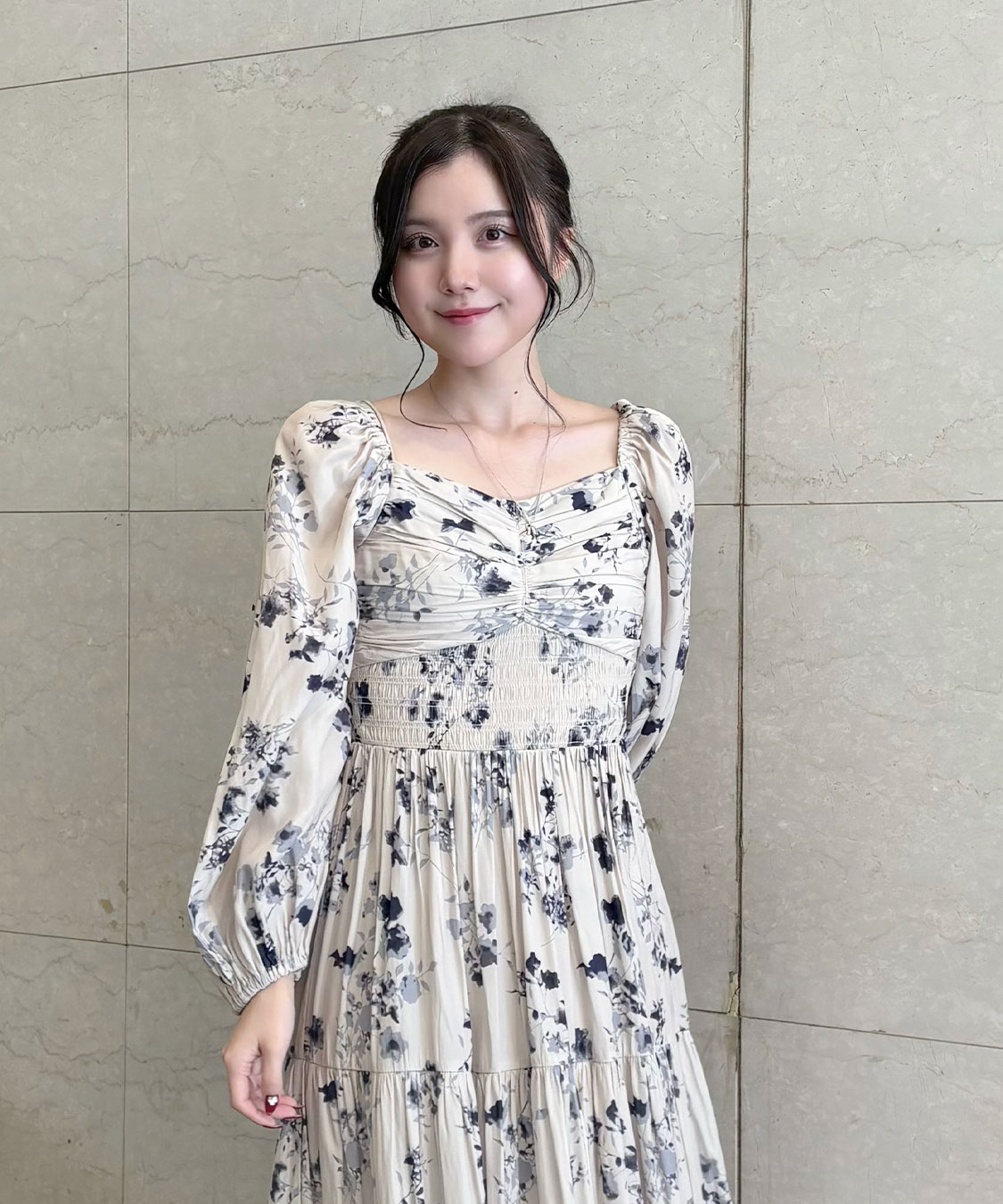 値下げ【美品】plantation フラワーシャーリングワンピース JILL by JILL STUART（ジルバイジルスチュアート） ワンピース ビッグ