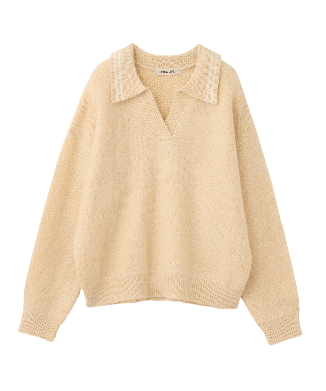 ココディール　Wカラースキッパーニットプルオーバー　イエロー オーバーサイズスキッパーニット｜PETAL ONLINE（ペタルオンライン）