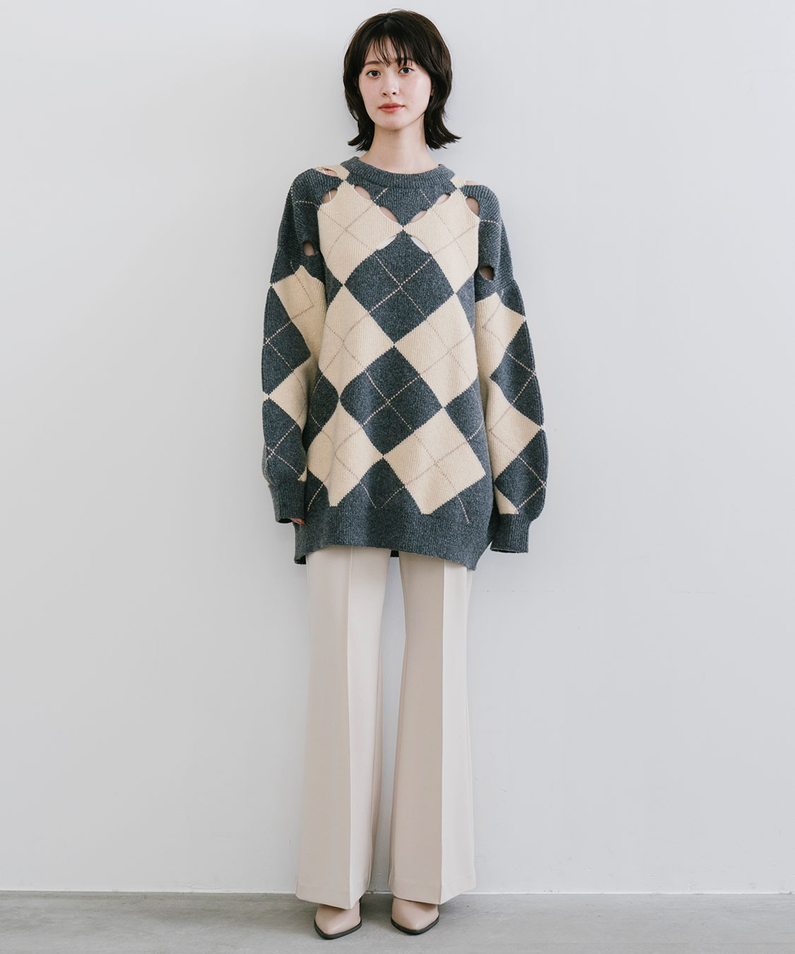 スリット柄オーバーサイズニット｜PETAL ONLINE（ペタルオンライン）