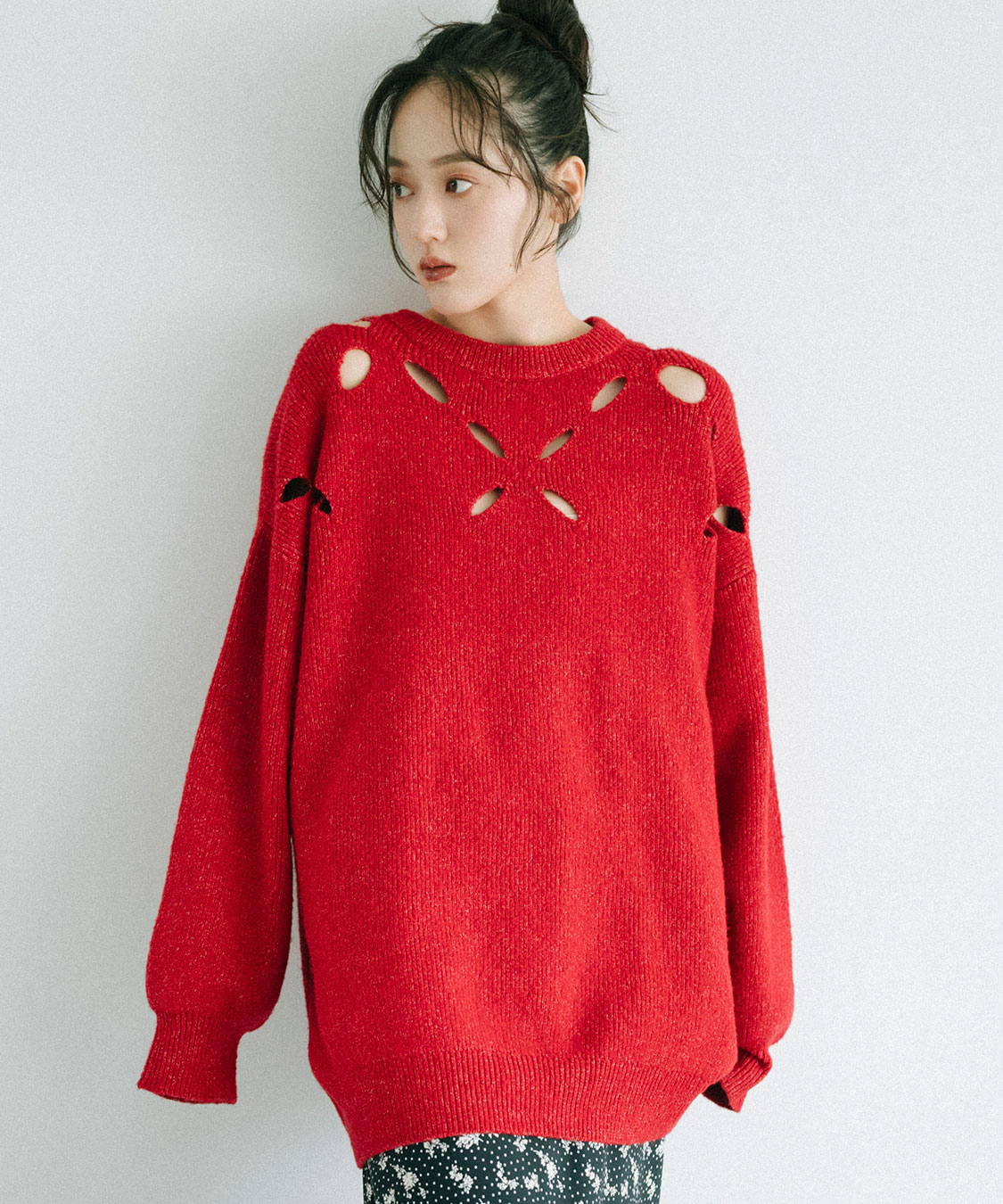 スリット柄オーバーサイズニット｜PETAL ONLINE（ペタルオンライン）