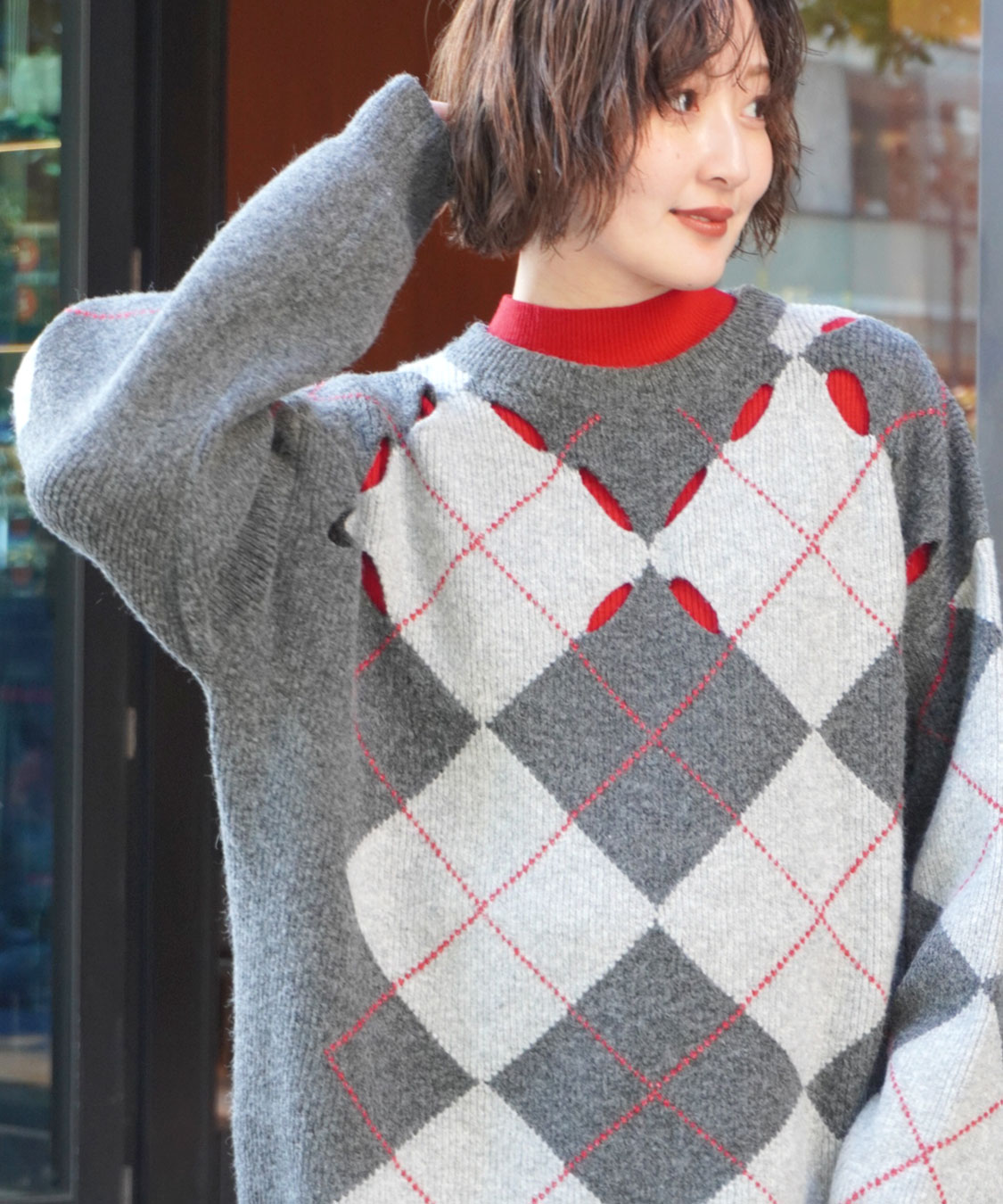 スリット柄オーバーサイズニット｜PETAL ONLINE（ペタルオンライン）