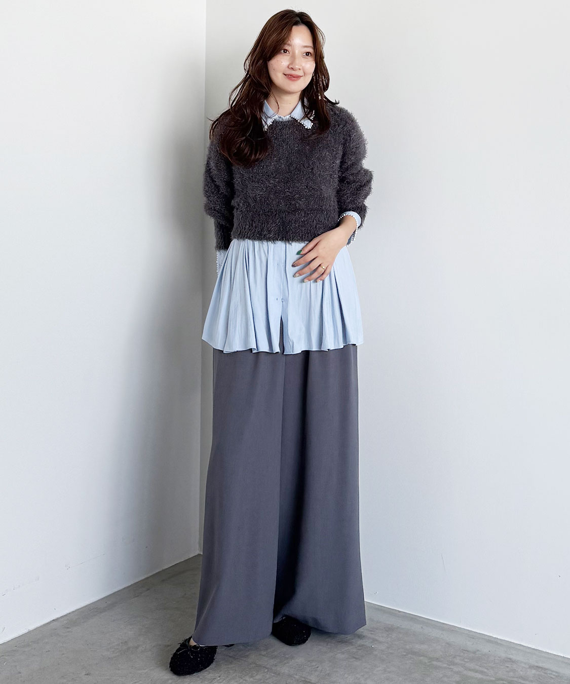 ココディール パフスリーブフェザーニットトップス ラメフェザーパフスリーブニット｜PETAL ONLINE（ペタルオンライン）