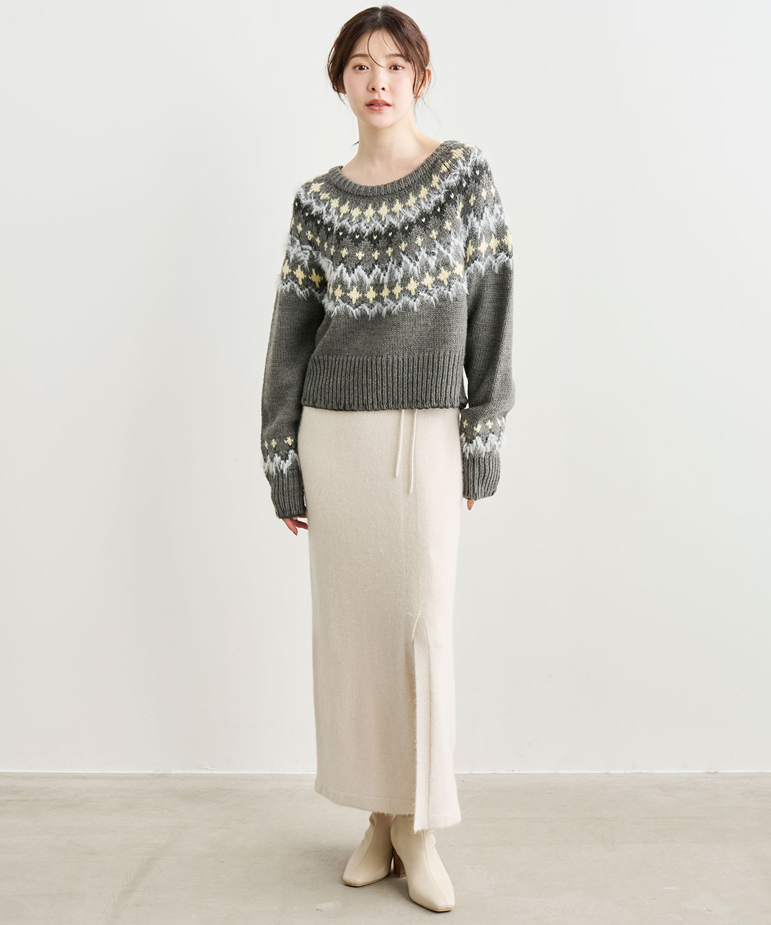 PAPAS ニット　ノルディック柄　セーター ap retro ニット セーター ノルディック柄ニット/ニットプルオーバー