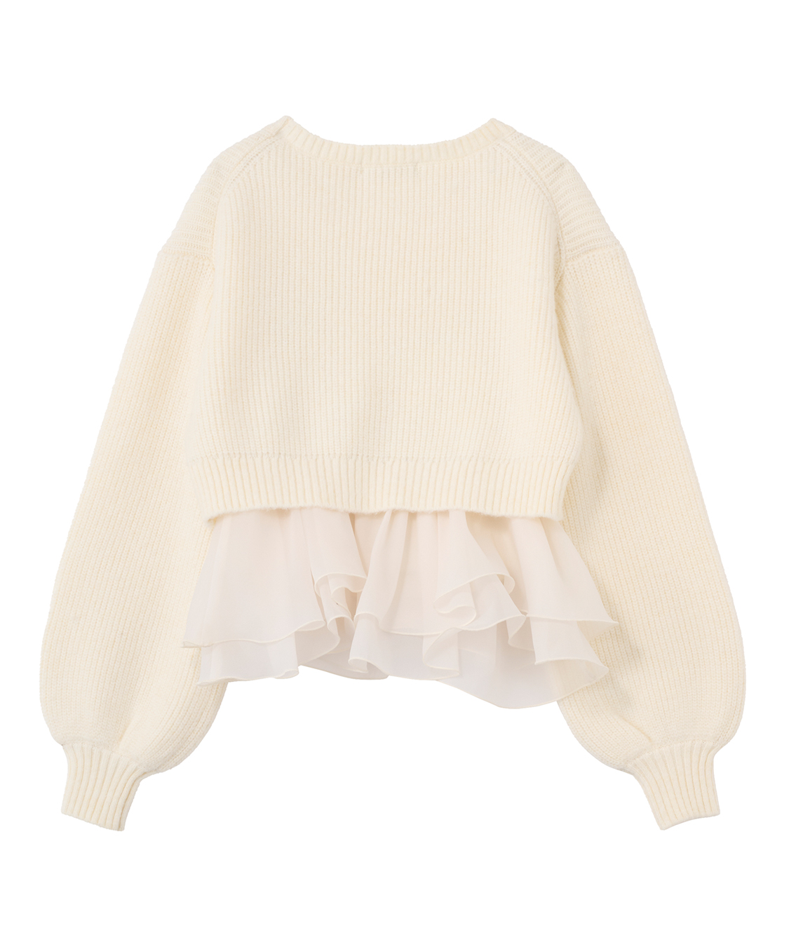 ペプラムブラウス×パフスリーブニットセット｜PETAL ONLINE（ペタル