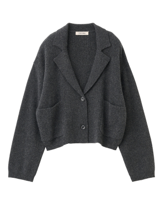 美品★ ニットドッキングテーラードジャケット ウール混ミラノリブ ニットジャケット （テーラードジャケット