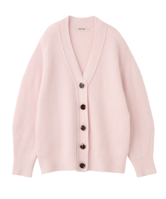 ラクーン混Vネックニットカーディガン