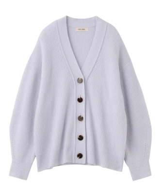 ラクーン混Vネックニットカーディガン
