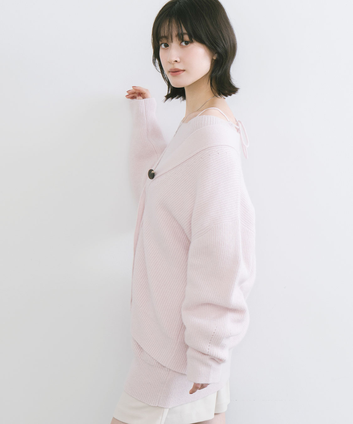 ラクーン混Vネックニットカーディガン｜PETAL ONLINE（ペタルオンライン）