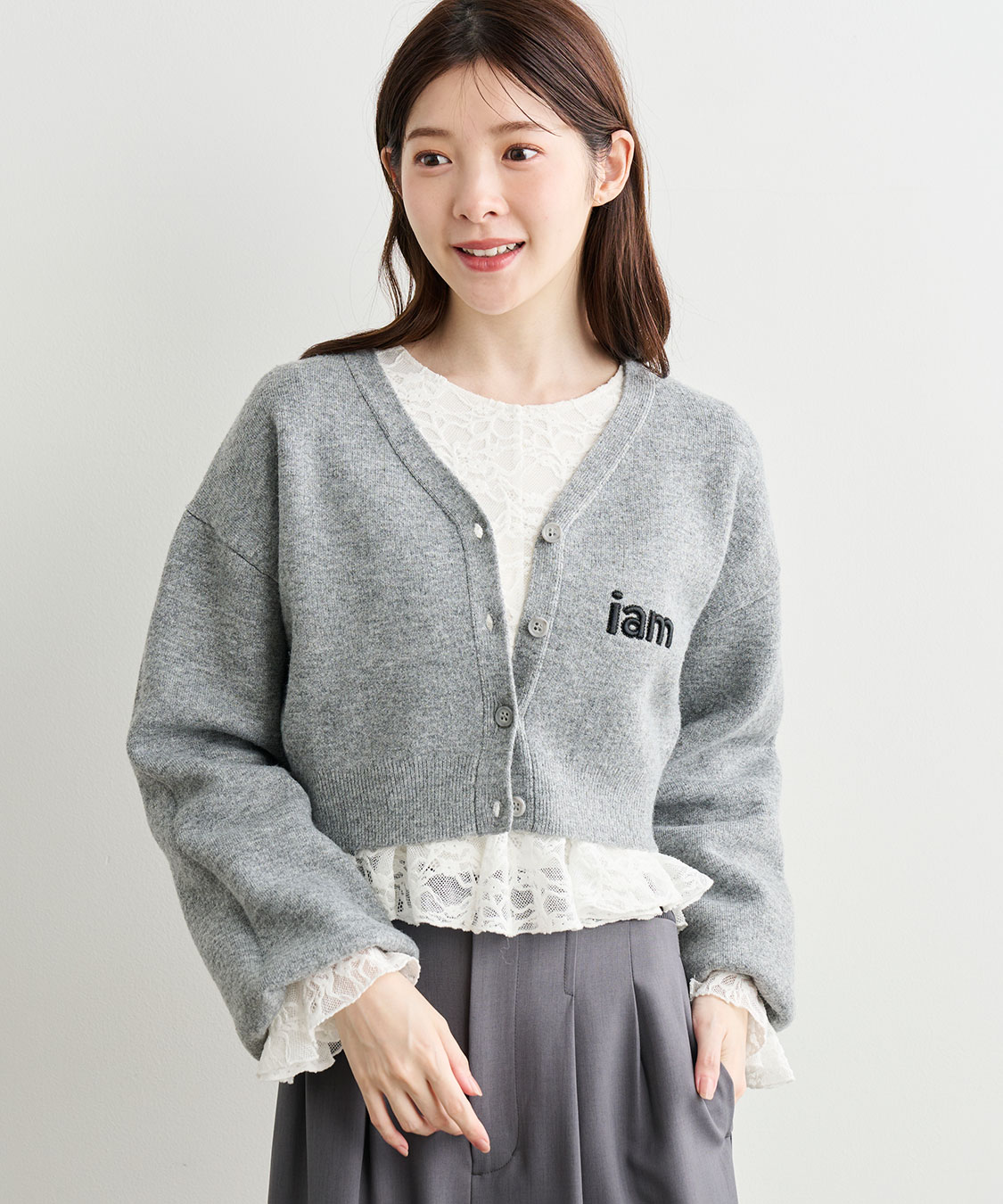 スウェットライクロゴニットカーディガン｜PETAL ONLINE（ペタル