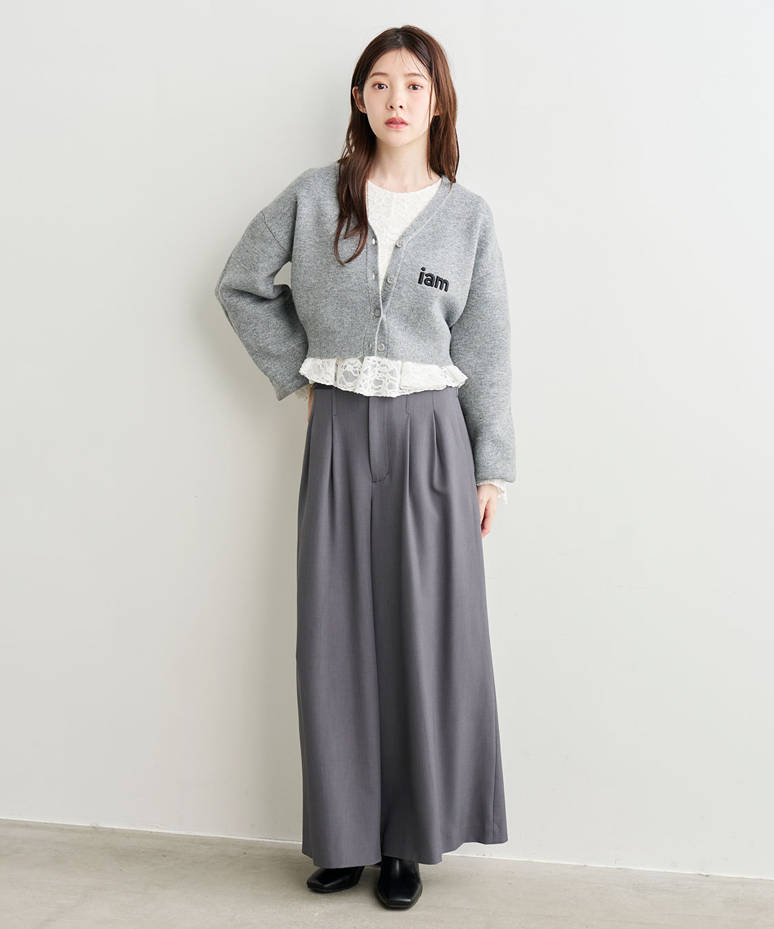 スウェットライクロゴニットカーディガン｜PETAL ONLINE（ペタル