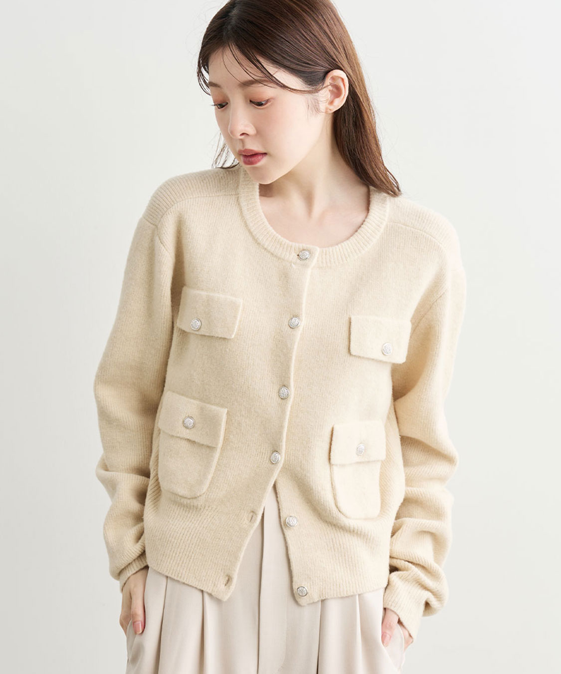 実物写真あり 完売色 ココディール 新品タグ付 ブークレーポケットカーディガン ブークレーポケットカーディガン｜PETAL ONLINE（ペタルオンライン）