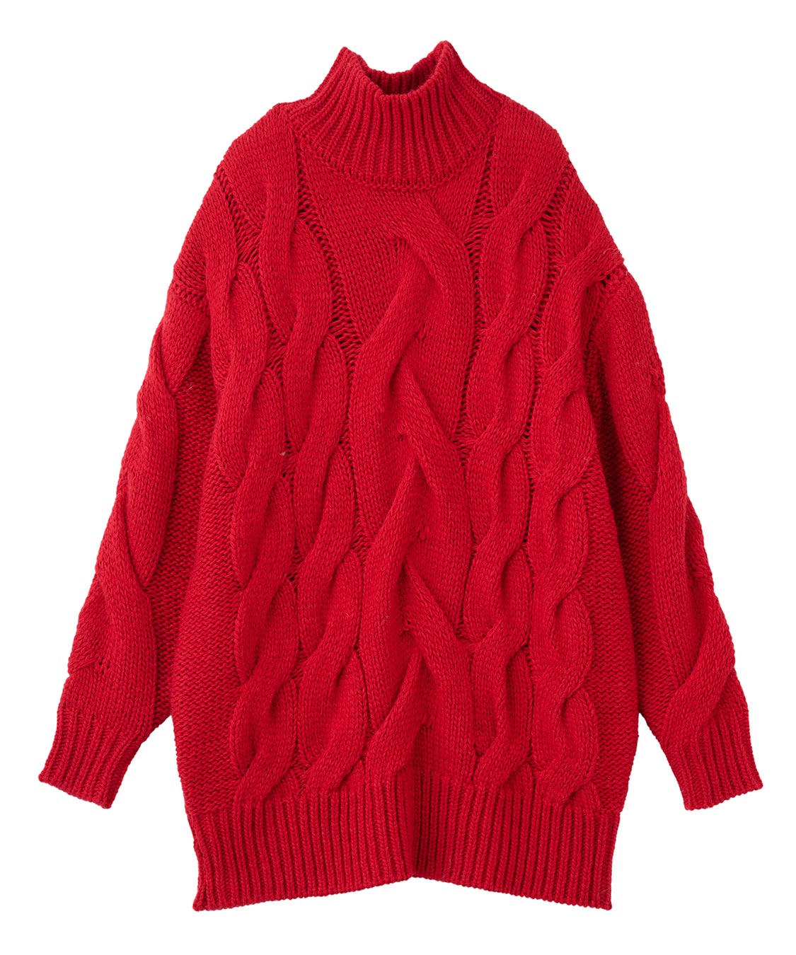 TMG ケーブルワンピース hooded cable knit onepiece / フード付きケーブルニットワンピース