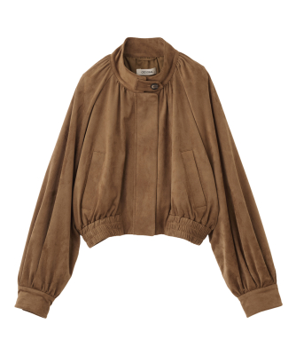 ギャザーボリュームスウェードブルゾン