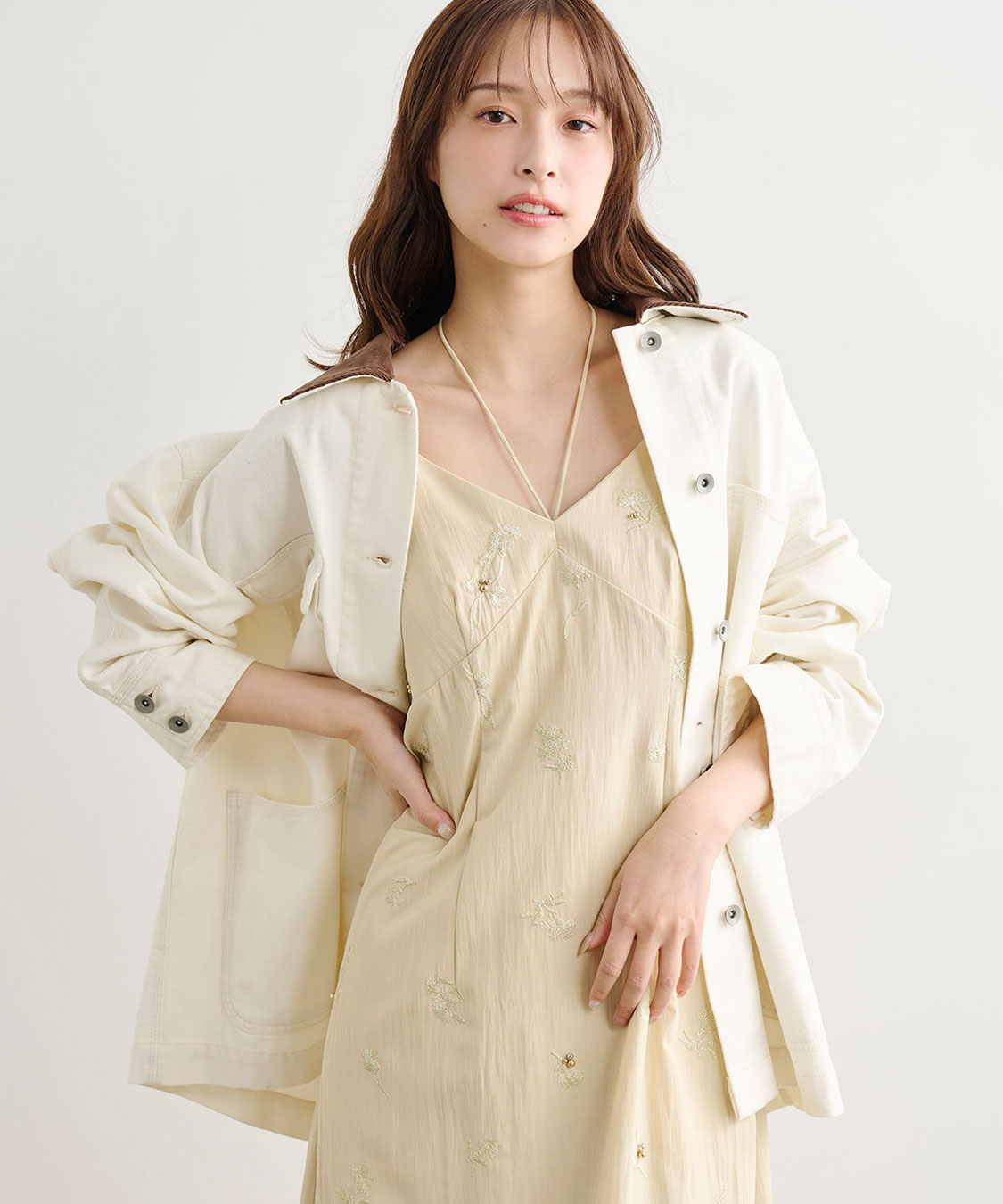 フラワー刺繍キャミワンピース｜PETAL ONLINE（ペタルオンライン）