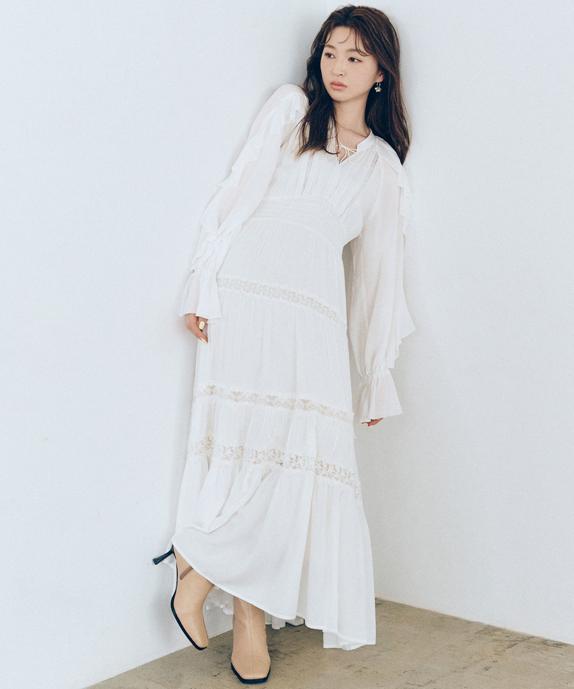 bpn ワンピース ラッフルレーストリムワンピース｜PETAL ONLINE（ペタルオンライン）