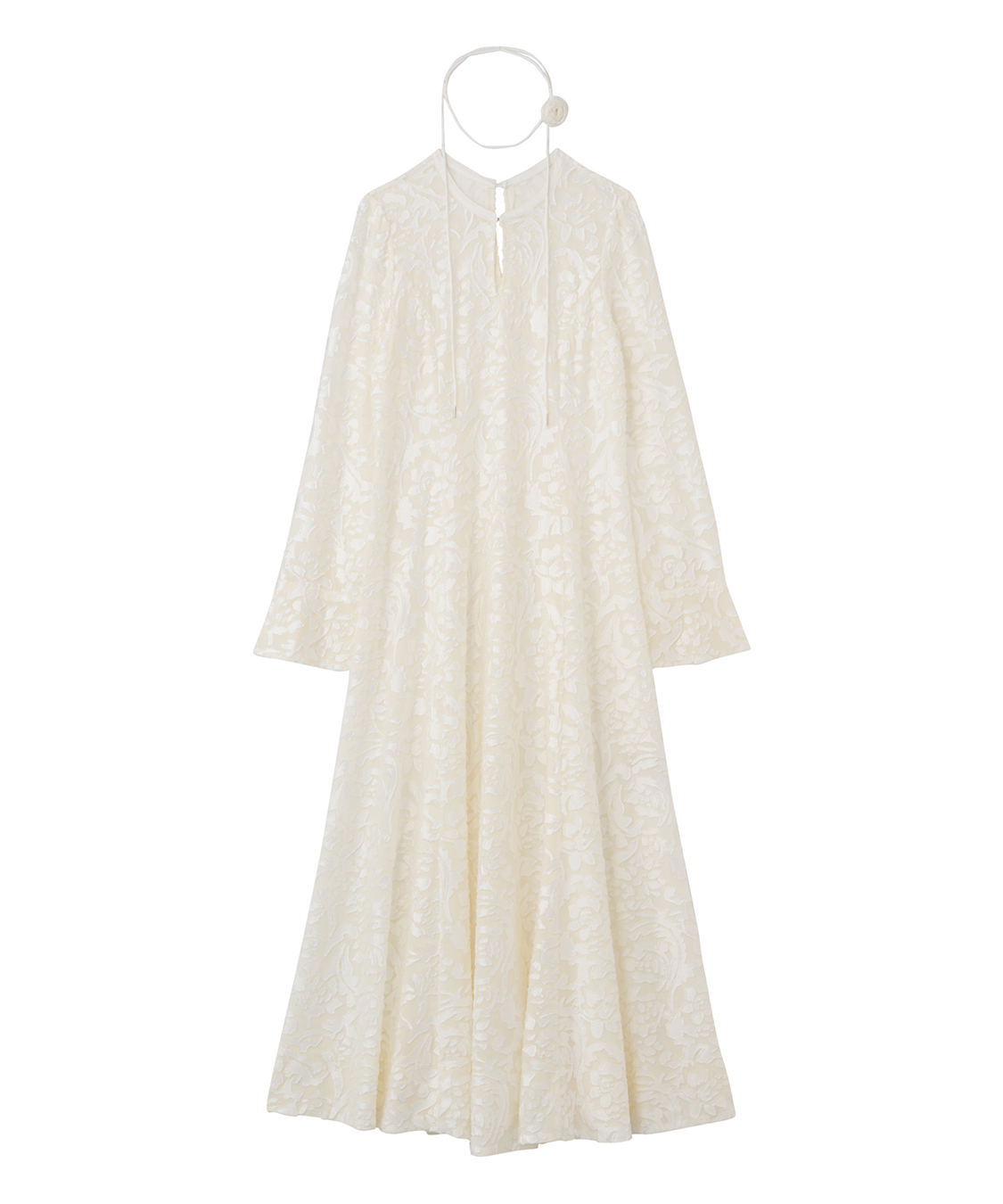 コサージュチョーカー付きオパールメッシュワンピース｜PETAL ONLINE