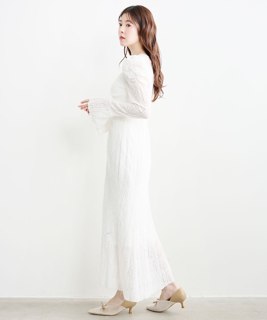 ストレッチレースギャザーワンピース｜PETAL ONLINE（ペタルオンライン）