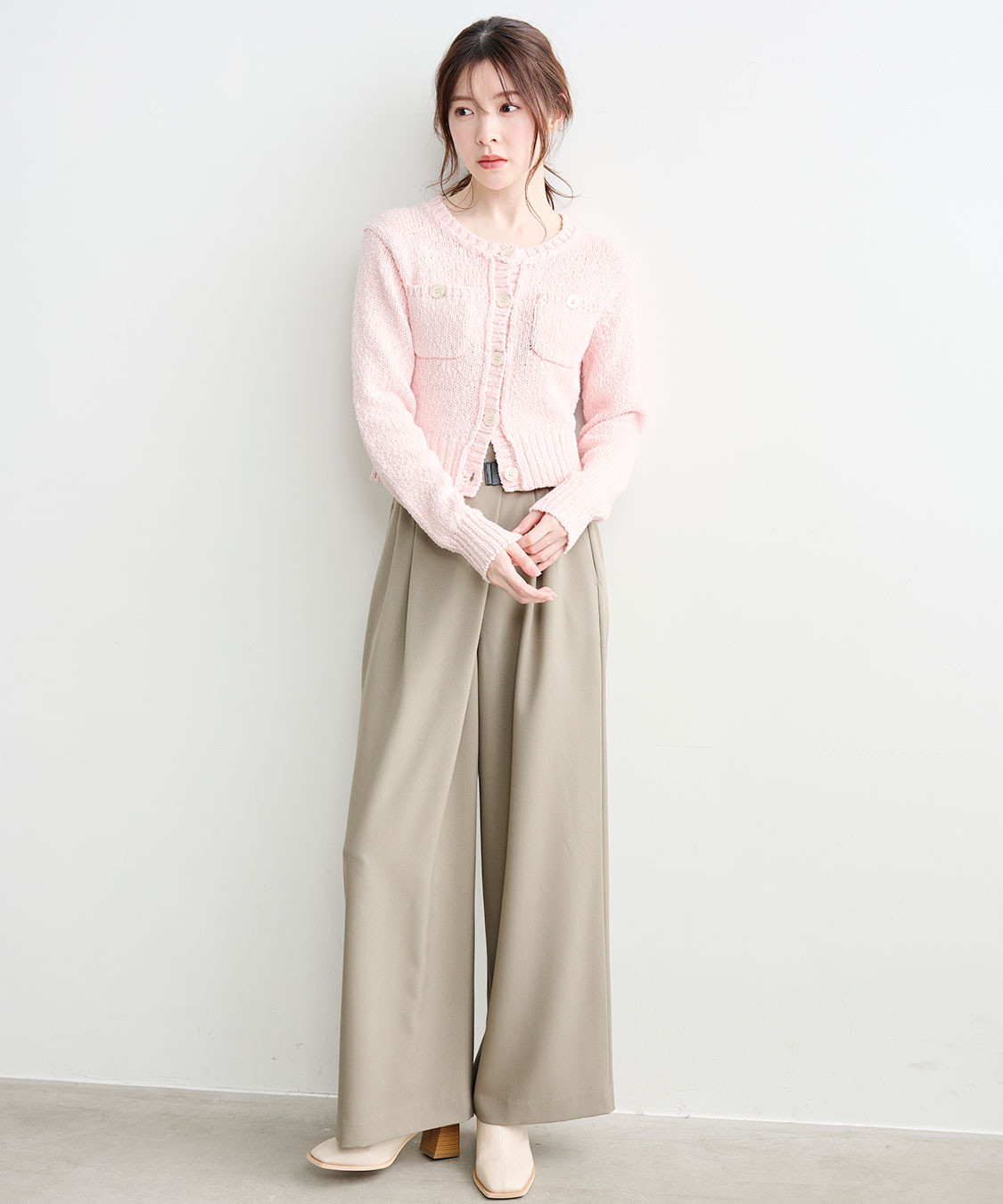 ベルトディテールアシメワイドパンツ｜PETAL ONLINE（ペタルオンライン）