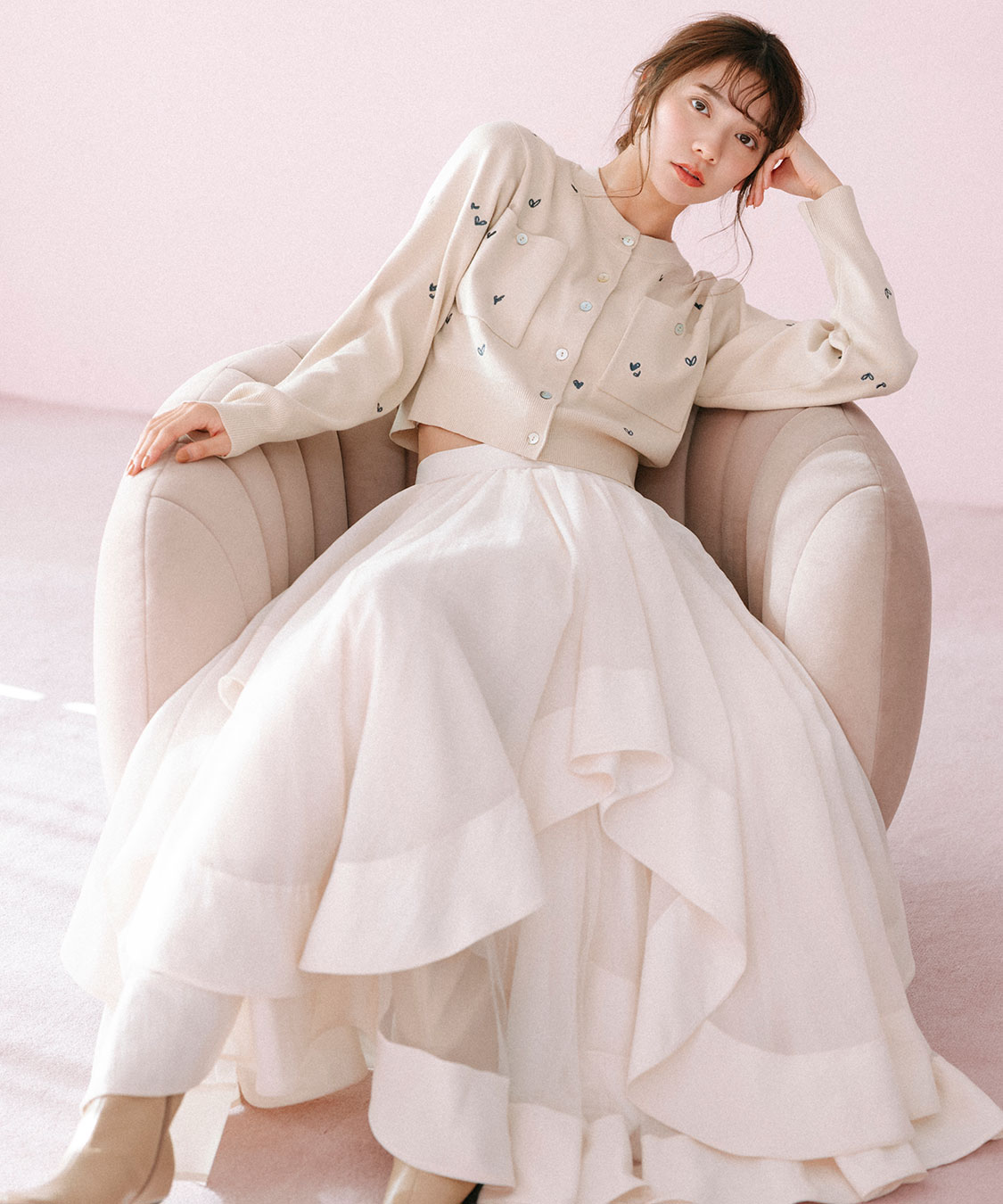 ウェーブフレアオーガンジースカート｜PETAL ONLINE（ペタルオンライン）