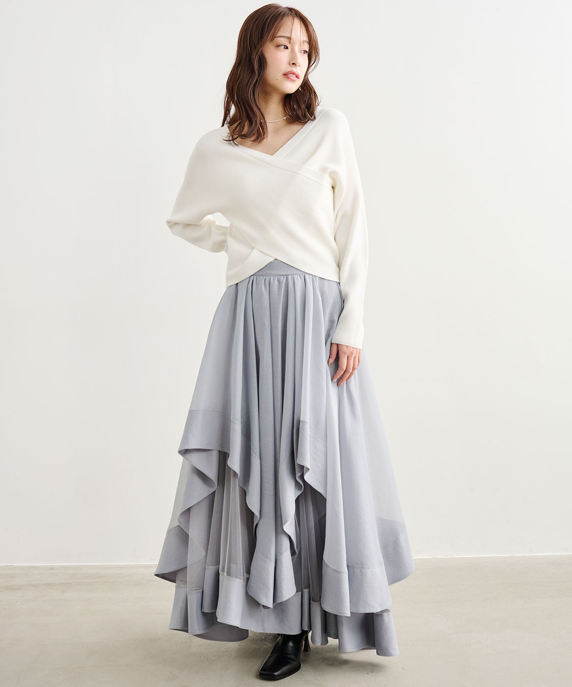 今季大注目】ウェーブフレアオーガンジースカート｜PETAL ONLINE