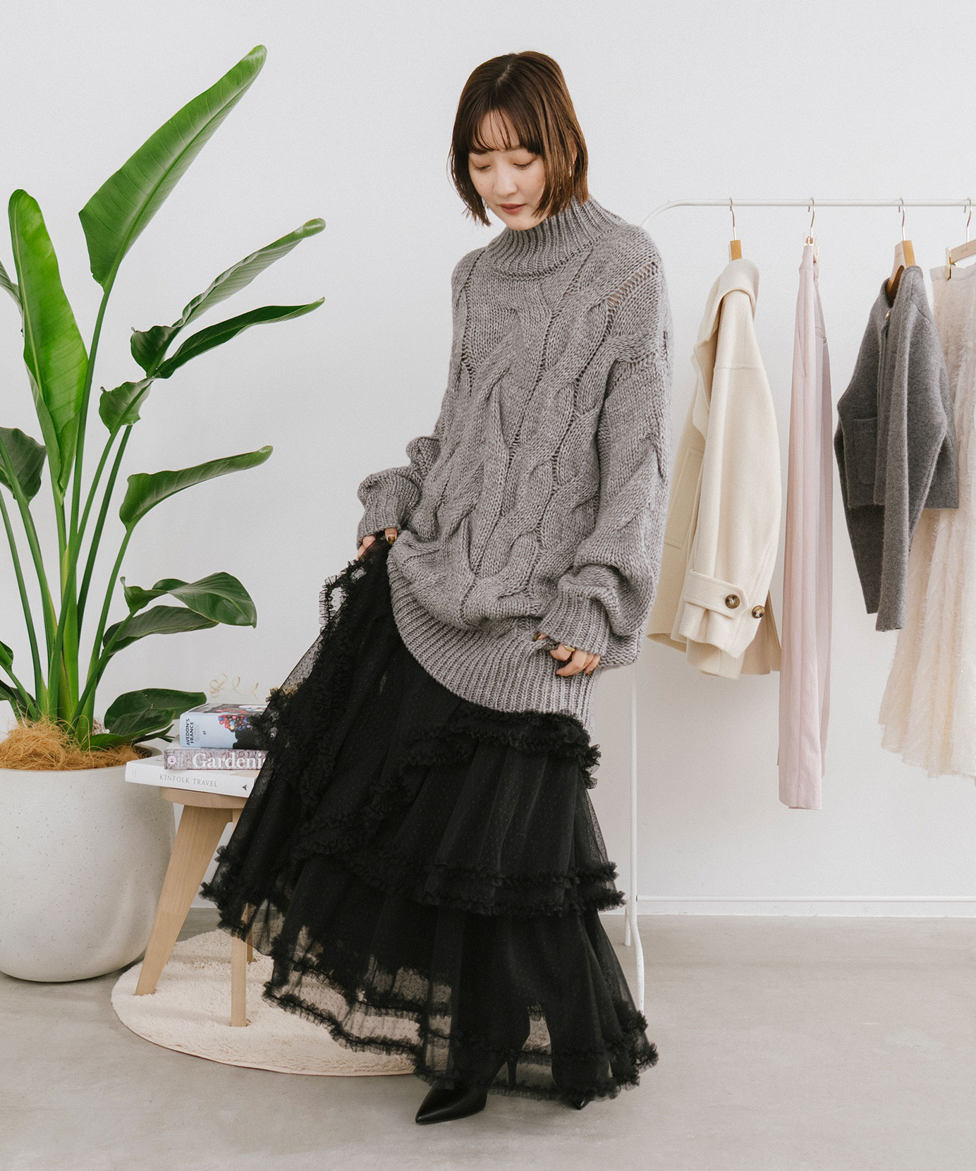 ココディール ウェーブフラッフィーフレアスカート ブラック ウェーブフラッフィーフレアスカート（COCO DEAL）｜ルミネの