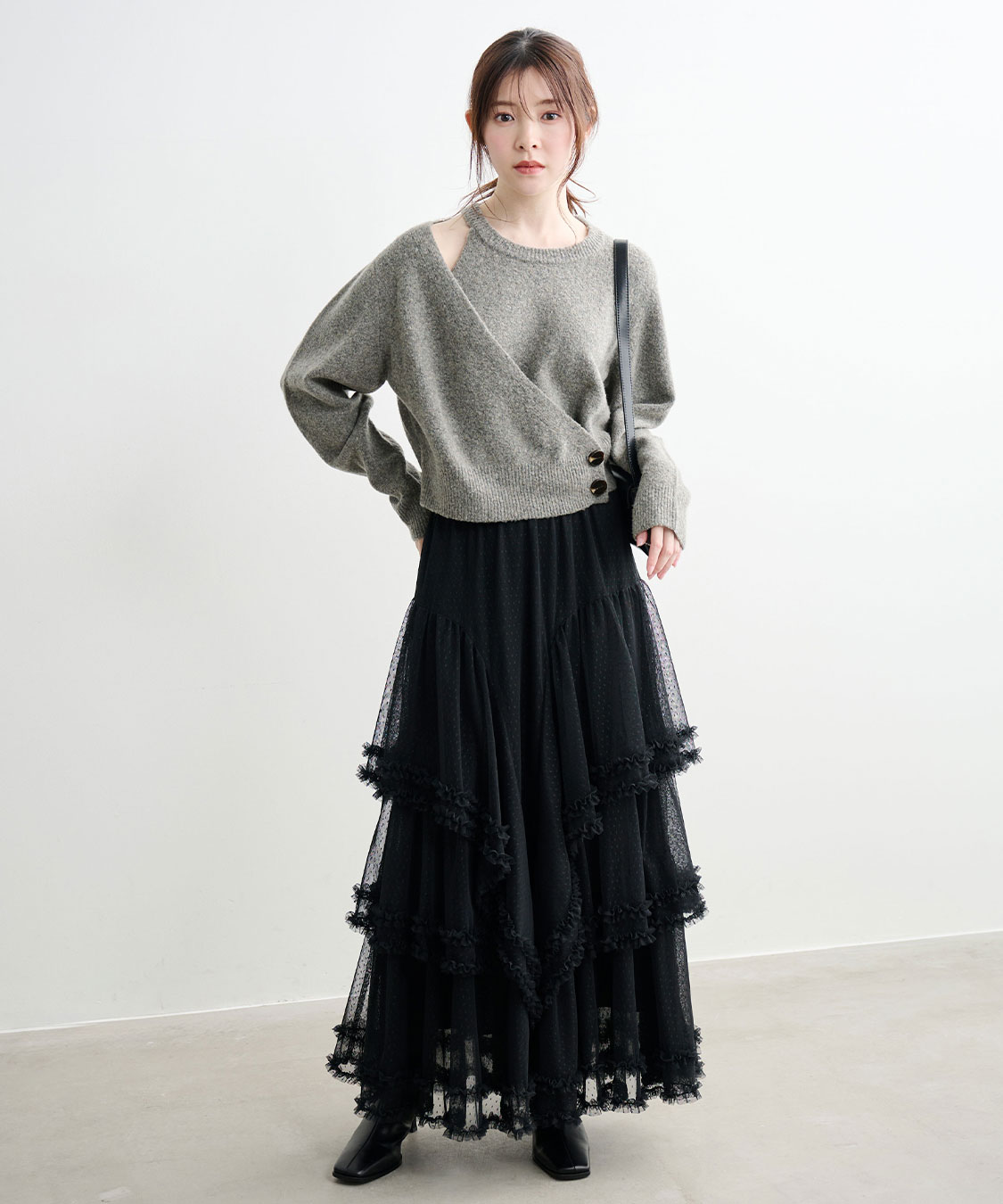 ドットチュールティアードフレアスカート｜PETAL ONLINE（ペタル