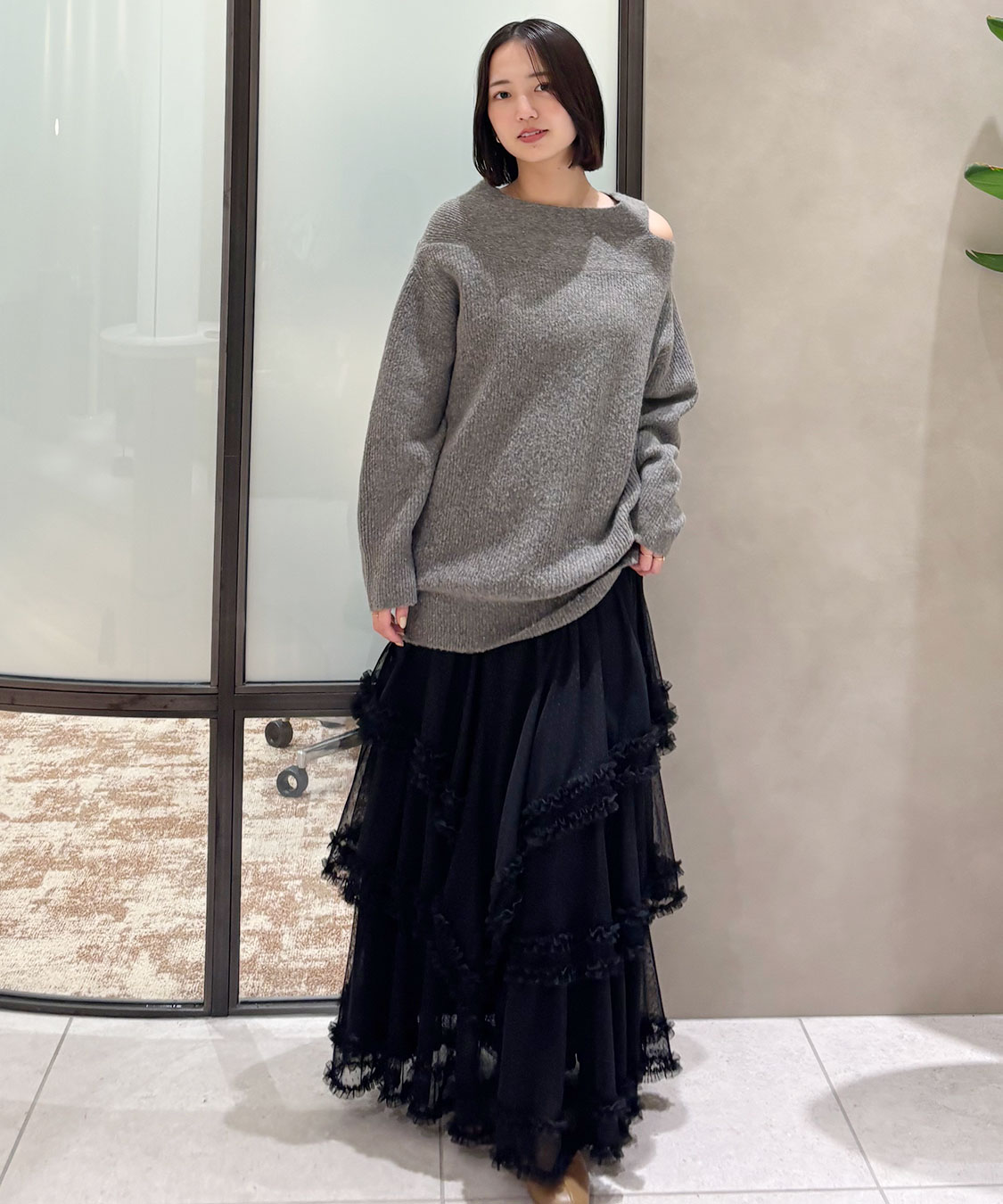 ドットチュールティアードフレアスカート｜PETAL ONLINE（ペタル