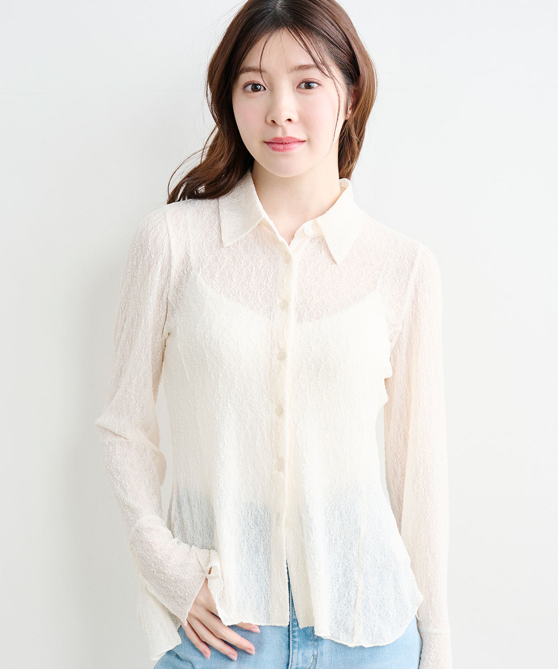 ストレッチレースシャツブラウス｜PETAL ONLINE（ペタルオンライン）