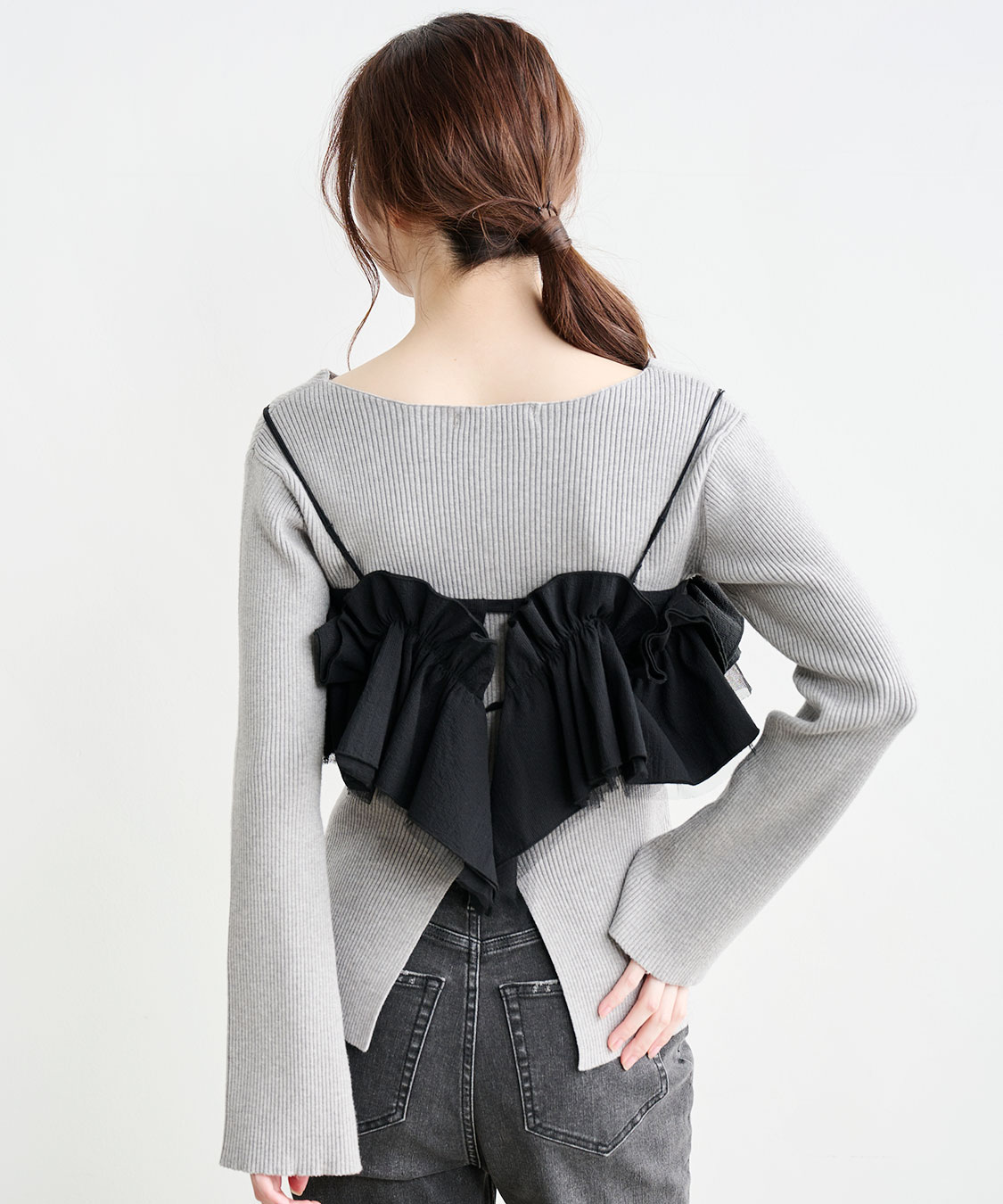 フリルビスチェレイヤードリブニット｜PETAL ONLINE（ペタルオンライン）