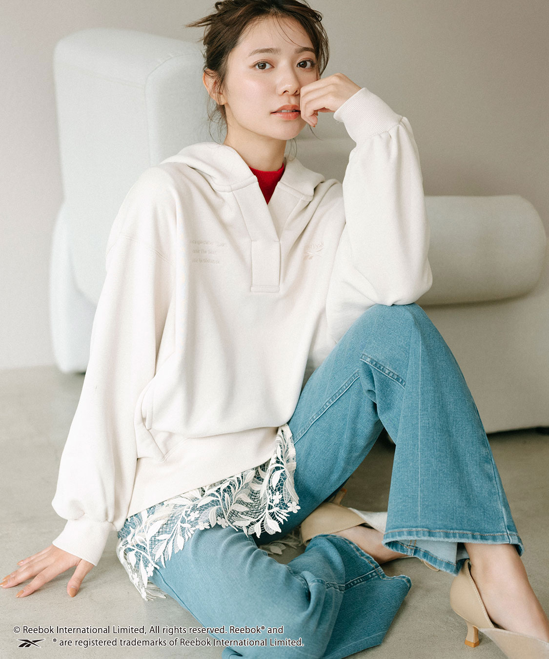 COCODEAL Reebokコラボ　スキッパースエットパーカー COCODEAL Reebokコラボ スキッパースエットパーカー COCO DEAL/Reebok