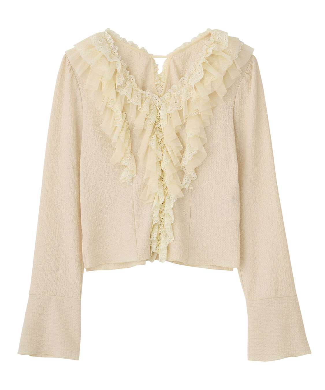 レースフリルカットジャカードトップス｜PETAL ONLINE（ペタルオンライン）