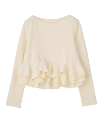 ランダムフリルペプラムトップス