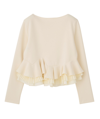 ランダムフリルペプラムトップス