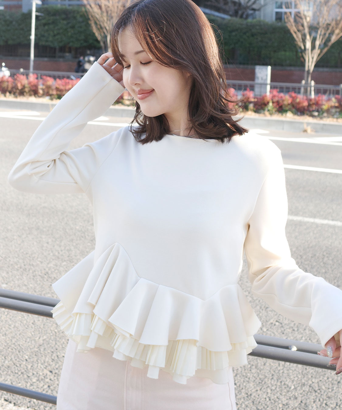 shellerフリルペプラムトップスeitan商品 ランダムフリルペプラムトップス｜PETAL ONLINE（ペタルオンライン）