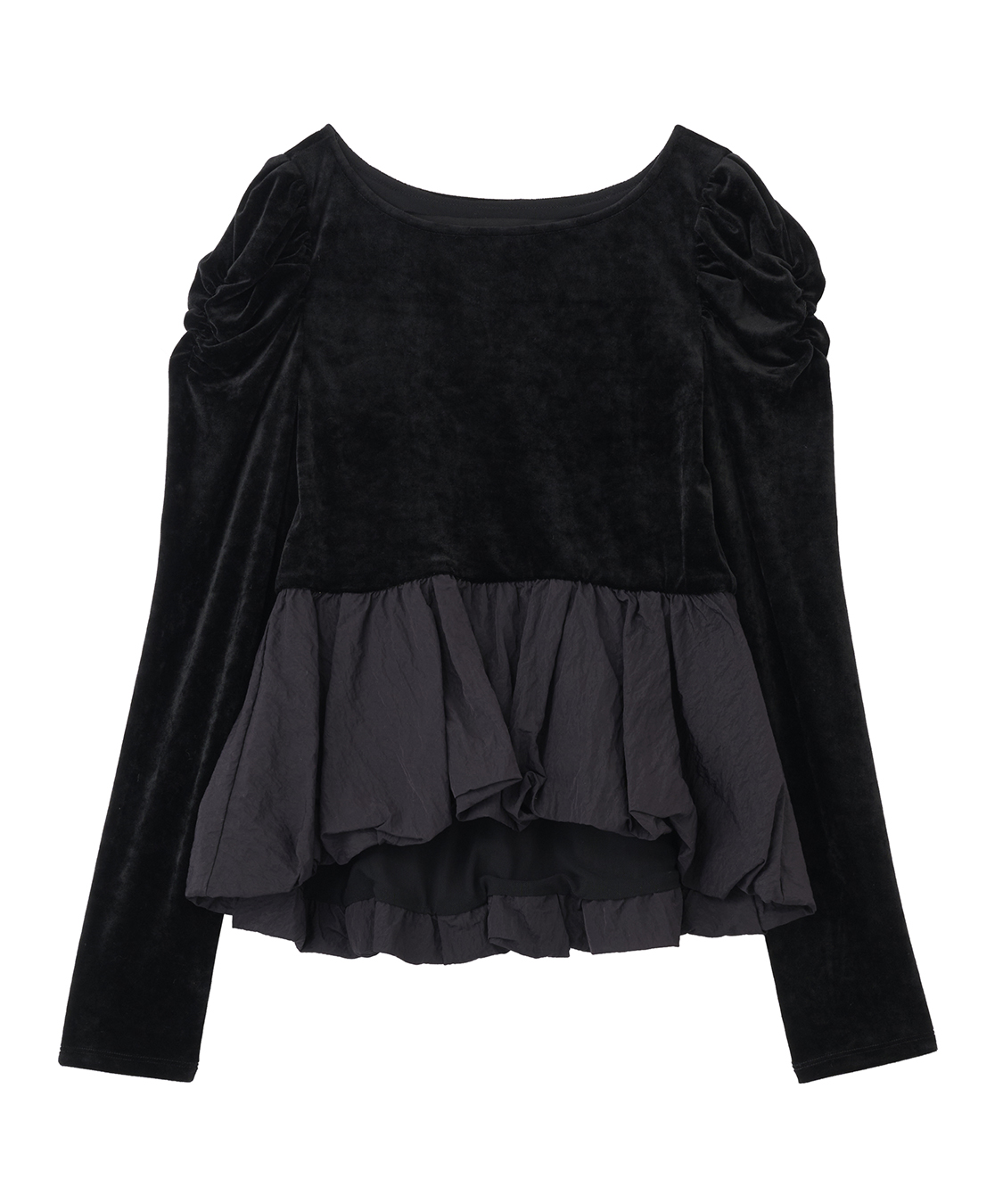 実物写真掲載 ココディール 新品 ベロアドッキングバルーントップス ブラック ベロアドッキングバルーントップス｜PETAL ONLINE（ペタルオンライン）