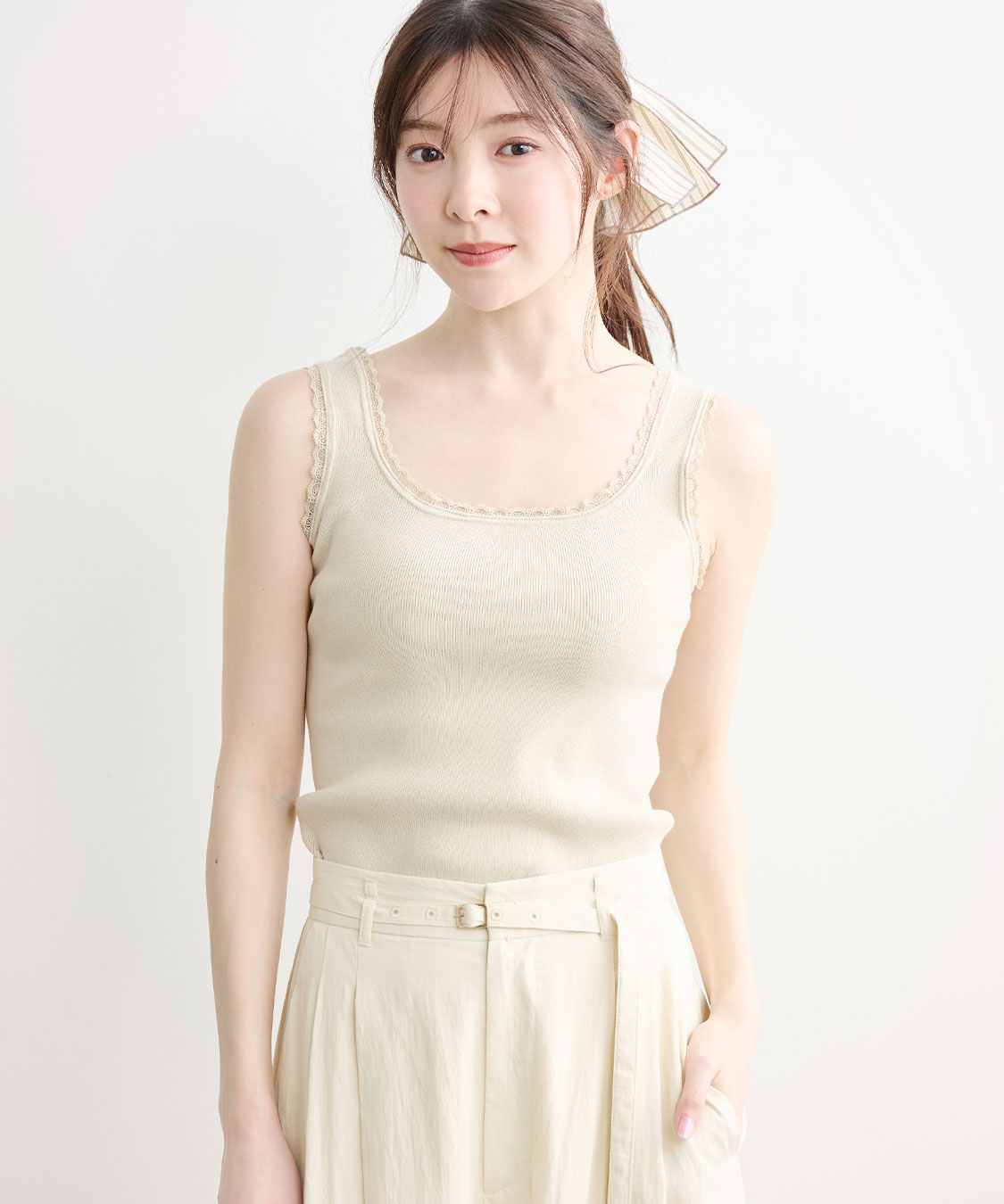 レーストリムニットタンクトップ｜PETAL ONLINE（ペタルオンライン）
