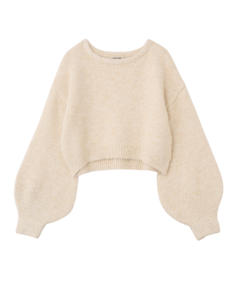 スパンコールパフスリーブニット