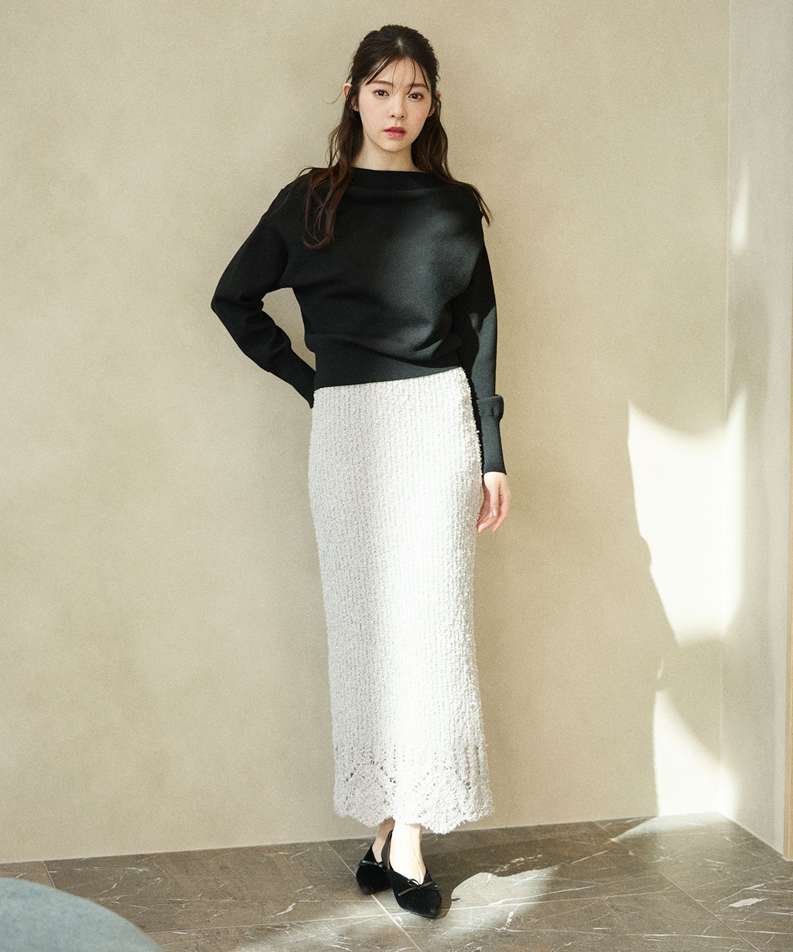 ドレープオフショルニット｜PETAL ONLINE（ペタルオンライン）