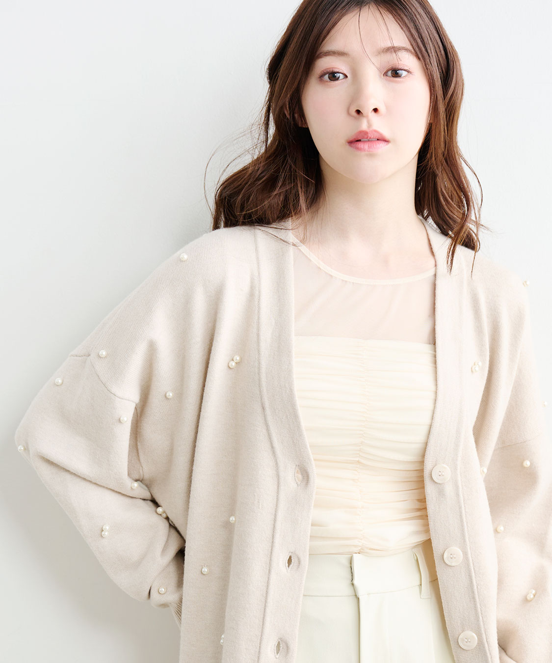 パールニットカーディガン｜PETAL ONLINE（ペタルオンライン）