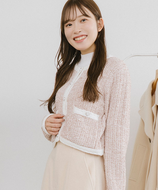 ファンシーツイードニットカーディガン｜PETAL ONLINE（ペタルオンライン）