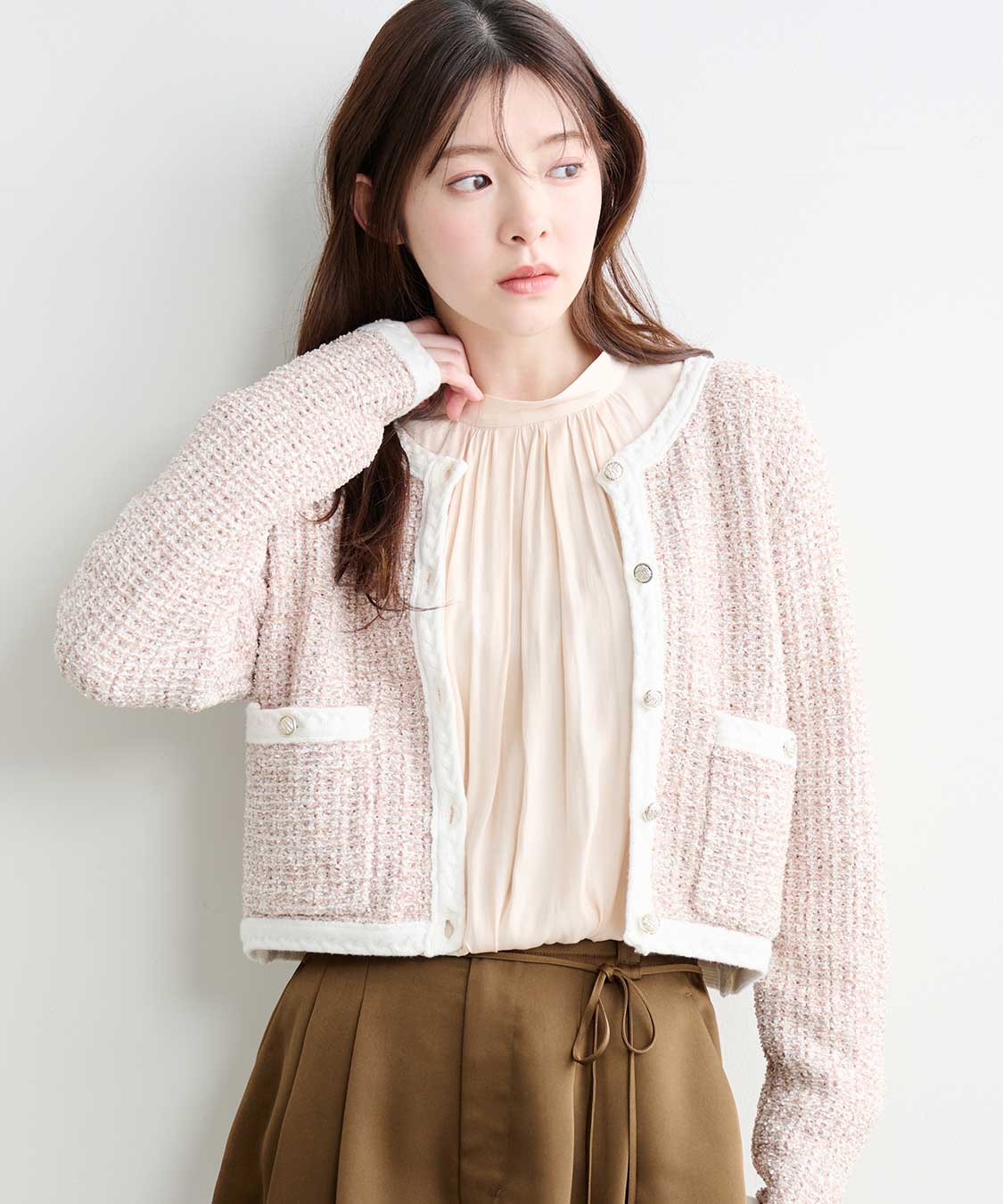 ファンシーツイードニットカーディガン｜PETAL ONLINE（ペタルオンライン）