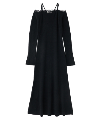 レースディティールオフショルニットワンピース｜PETAL ONLINE（ペタル