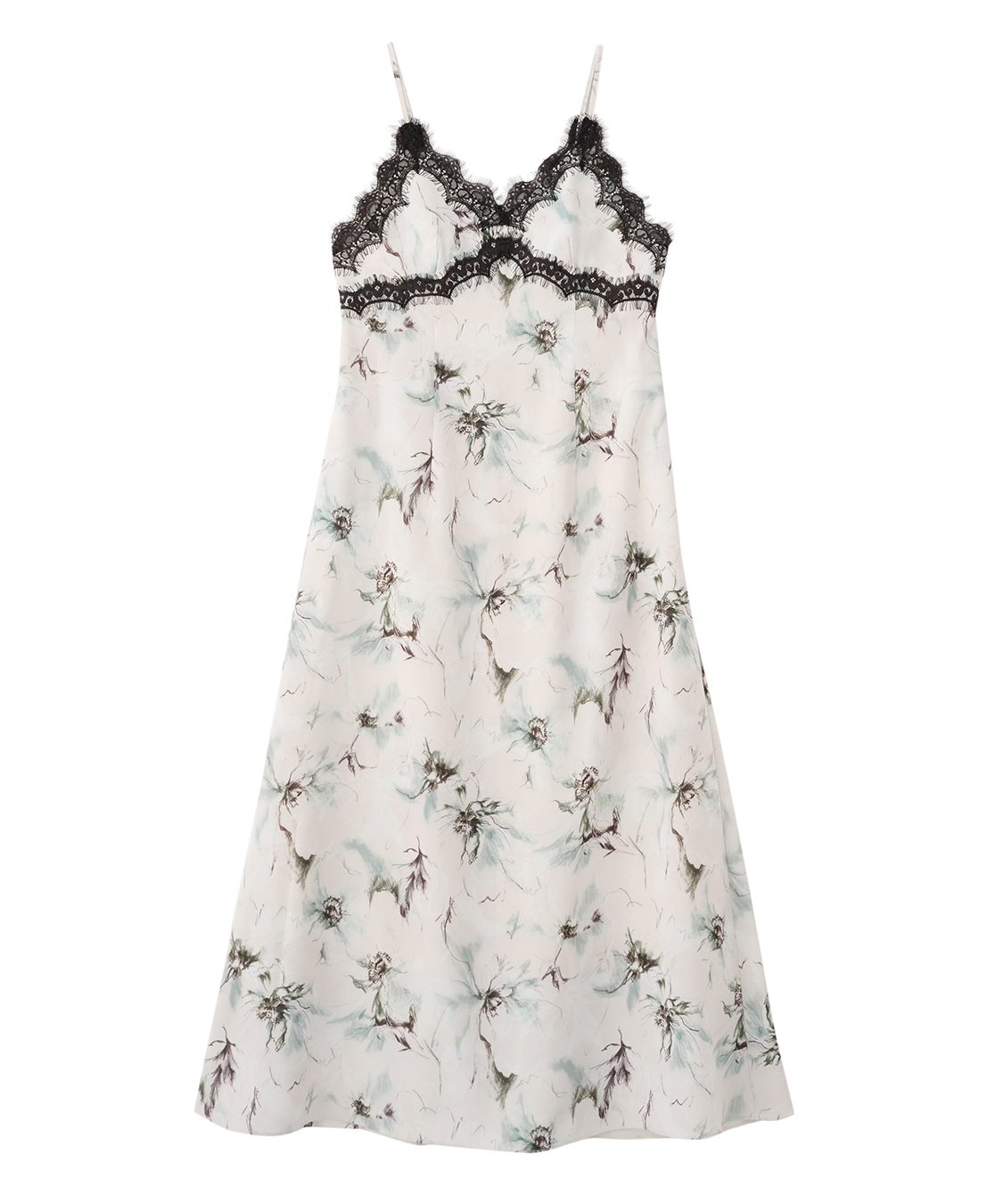 フラワープリントレーストリムキャミワンピース｜PETAL ONLINE（ペタル