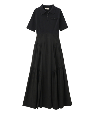 ♡ブラック即完♡ ココディール ポロニットドッキングワンピース Sサイズ ポロニットドッキングワンピース｜PETAL ONLINE（ペタルオンライン）